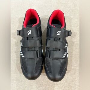 Peloton Men's Black and Red Cycling Shoes - 43